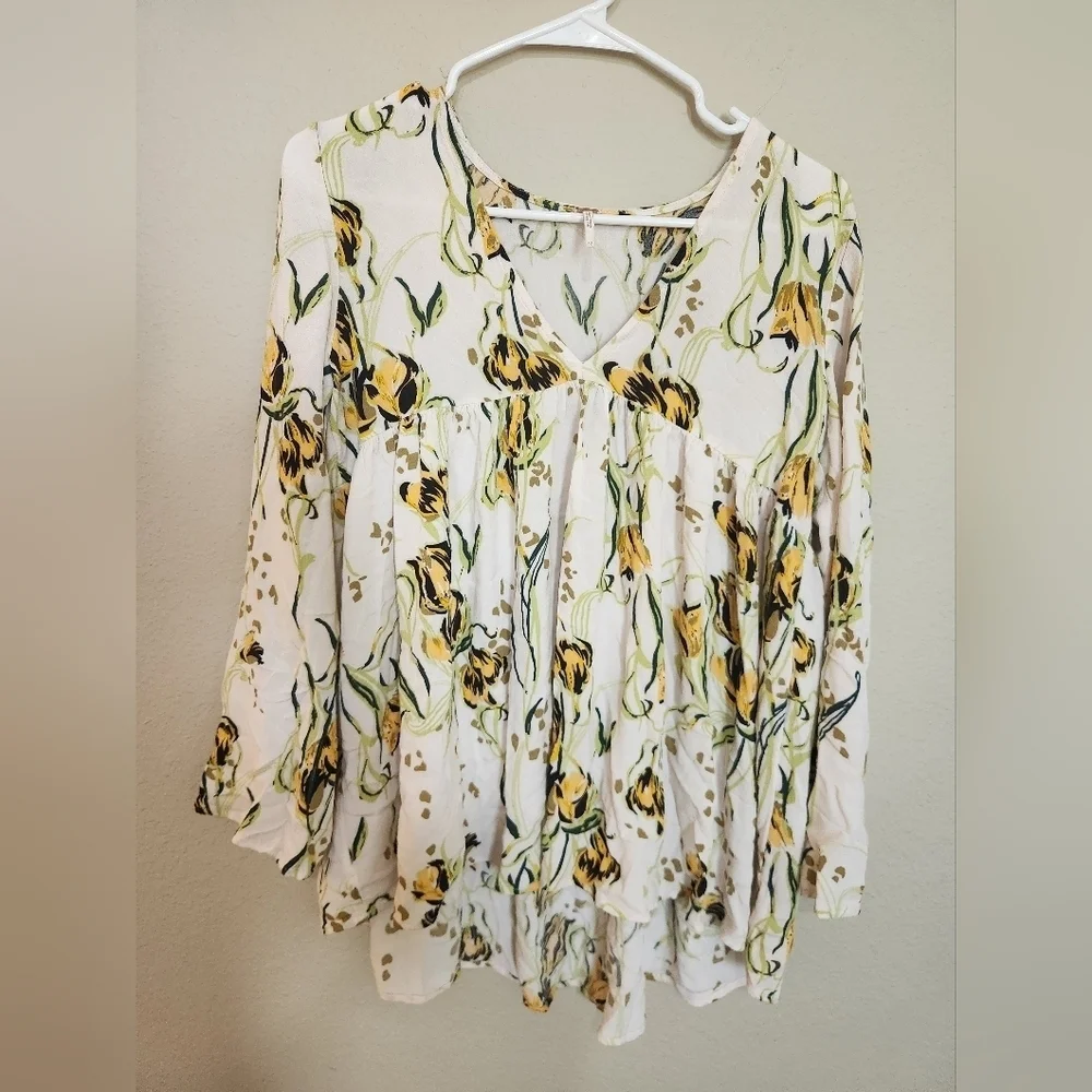 Free People Boho Floral Top Xs